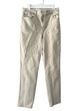 Abercrombie & Fitch 90’s straight ultra high rise Curve Love EUC light Beige